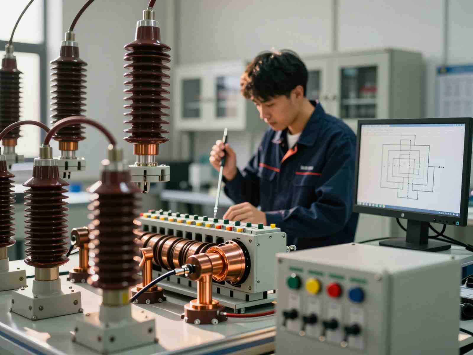 Обзор подразделений КГЭУ: специализированная лаборатория высоковольтной энергетики и электротехники с учебным стендом распределительных устройств