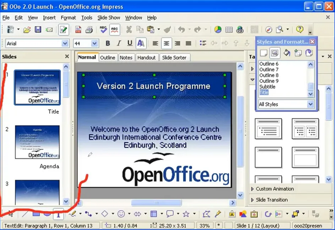 Как работать с презентацией в Open Office Impress?