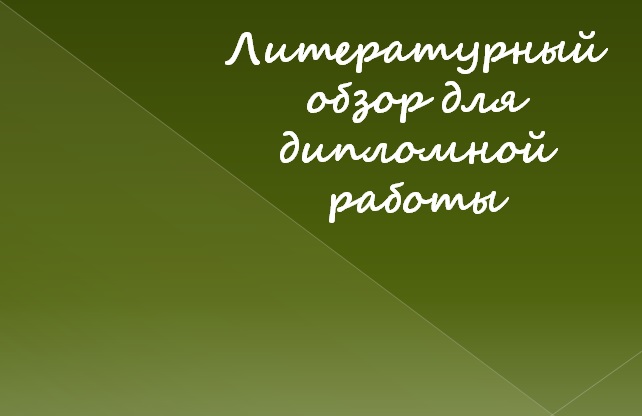 Литературный обзор для дипломной работы