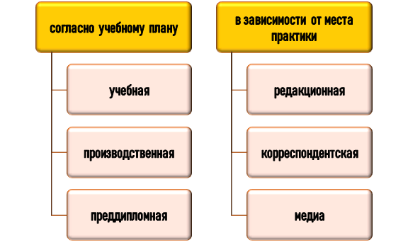 Классификация практики по журналистике