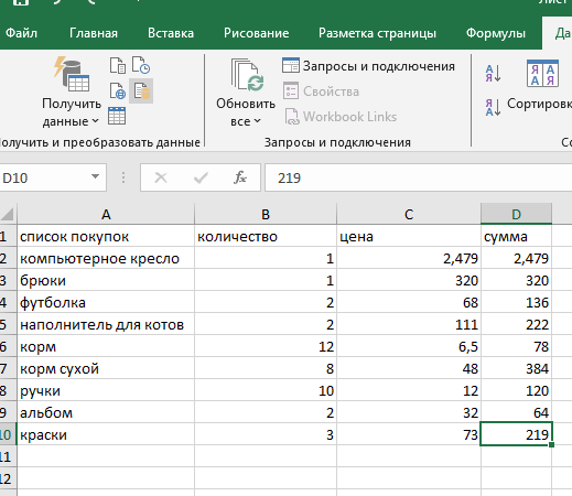 подготовка материалов для оформления списка Подготовка данных