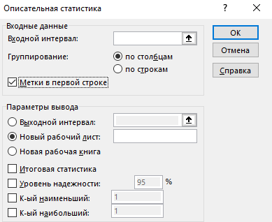 Метод описательной статистики