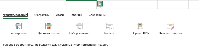 Условное форматирование 