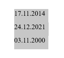 Создаем и выделяет список дат