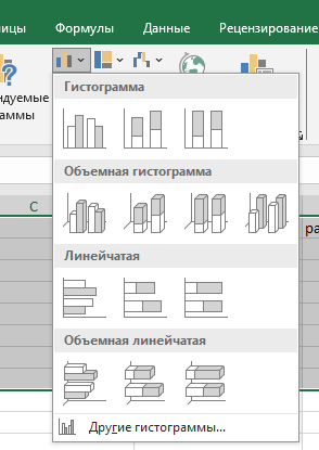 создание гистограммы в эксель Выбор гистограммы