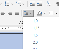 Устанавливаем межстрочный интервал