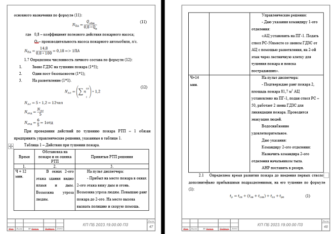Текстовое наполнение таблиц в дипломе
