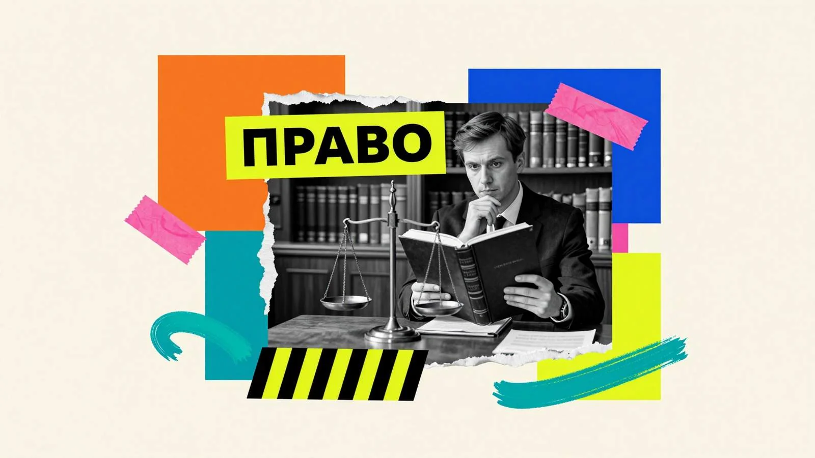 Особенности написания диссертационных исследований по юриспруденции: исследователь права за архивным столом рядом с кодексом и весами правосудия