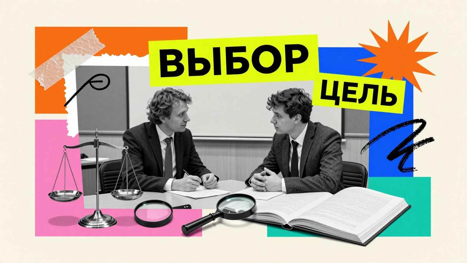 Формулировка темы диссертационного исследования: научный руководитель и аспирант обсуждают актуальность темы за столом на кафедре